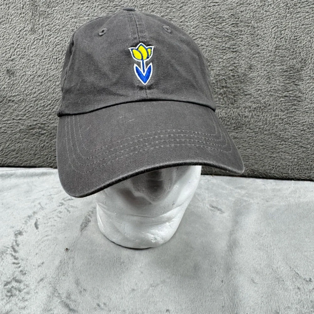 Dutch‎ Bros Coffee Hat Mens OSFM Gray Excellent Tulip Logo Adjustable Strapback